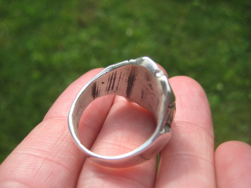 925 Silver Skull Ring Taxco Mexico 9.5 US A33415