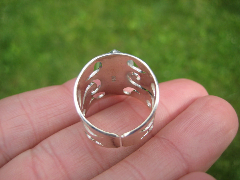 925 Silver Lab Created Opal Stone Ring 6.25 US A2345