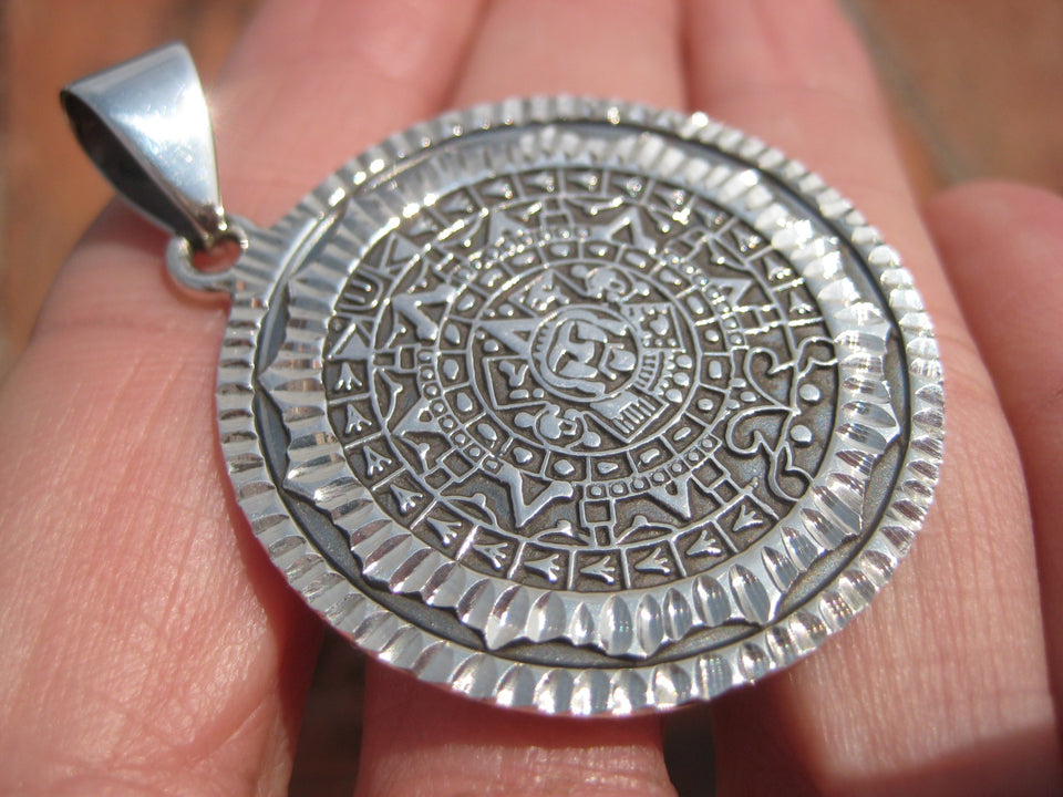 925 Silver Mayan Calendar Taxco Mexico A6388