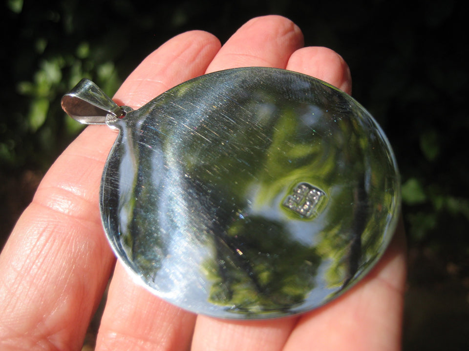 Large 950 Silver Mayan Calendar Pendant Necklace Taxco Mexico A8343