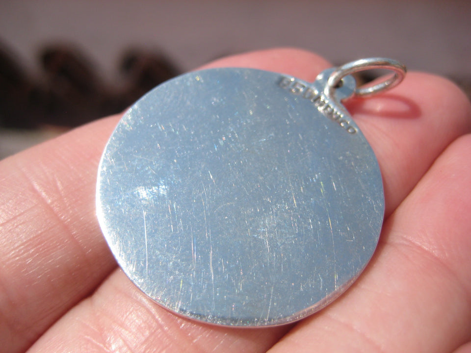 950 Silver Teotihuacan Toltecs Pendant Necklace Taxco Mexico A205