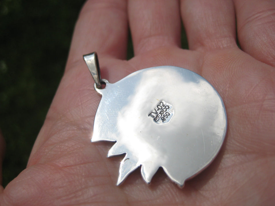 950 Silver Sun Moon Pendant Taxco Mexico A2644