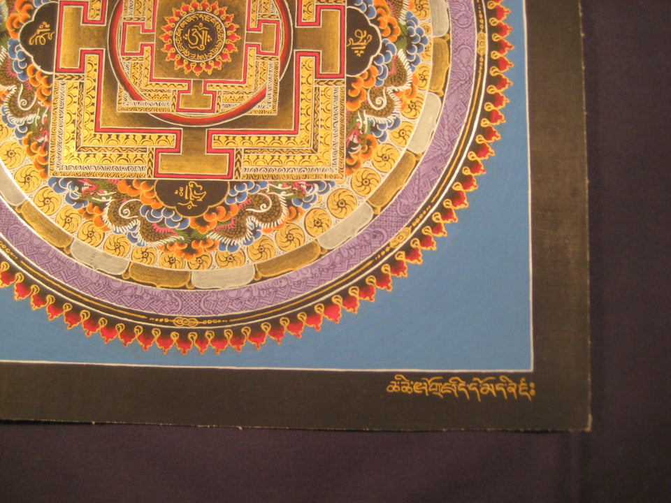 24 K Gold Sai Lama Ohm Thangka Painting Nepal Art A2855