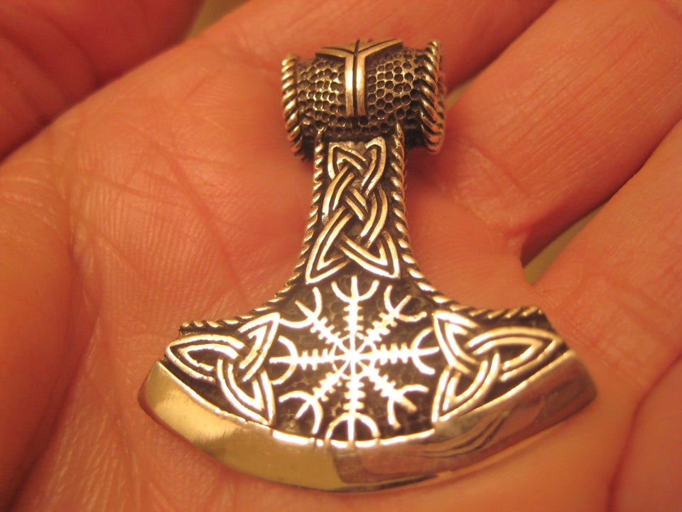 925 Silver Viking Mjolnir Mjolhner Hammer of Thor Pendant A3852