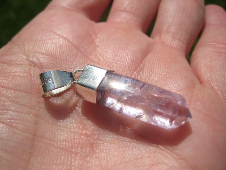 925 Silver Amethyst Crystal Point pendant Taxco Mexico A7244