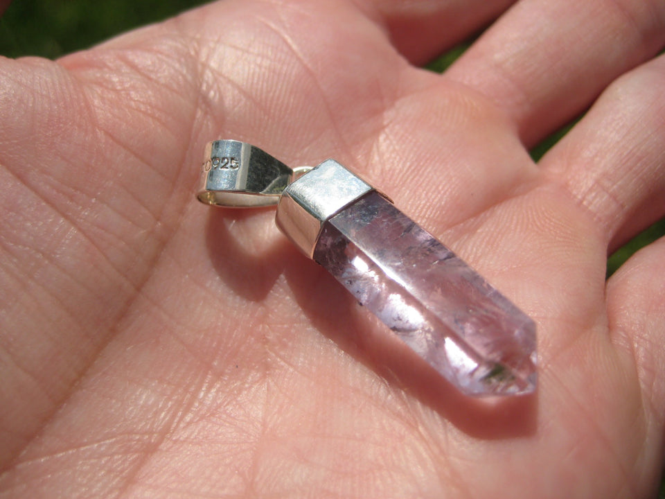 925 Silver Amethyst Crystal Point pendant Taxco Mexico A7244
