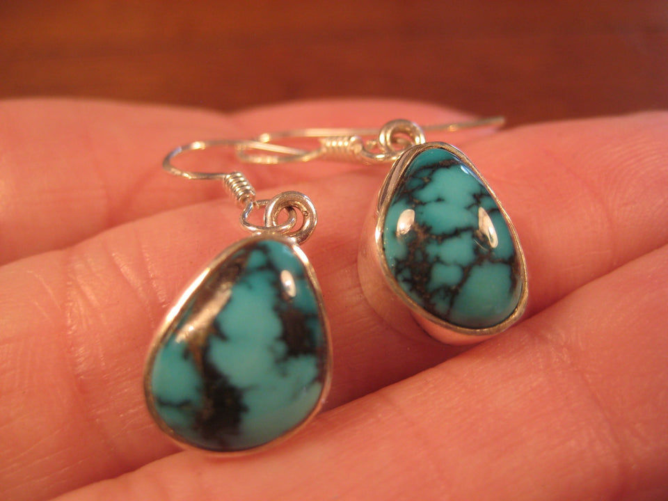 925 Silver Tibetan Turquoise Earrings Earring jewelry Nepal himalayan art A912