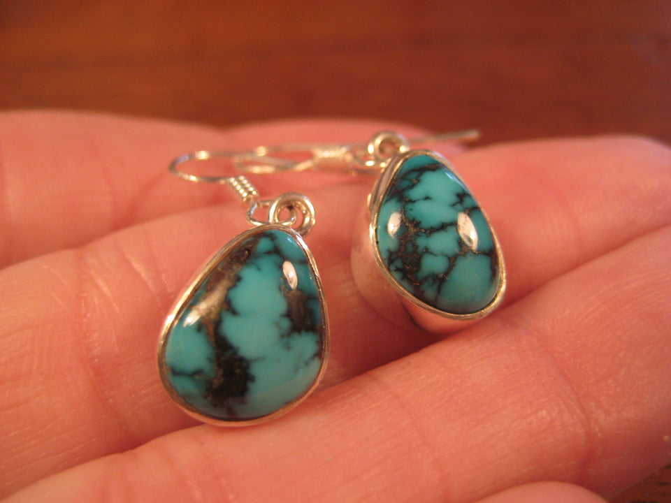 925 Silver Tibetan Turquoise Earrings Earring jewelry Nepal himalayan art A912