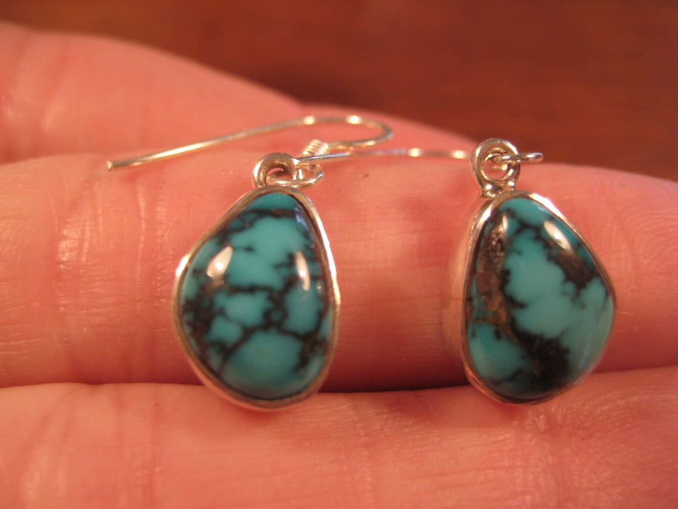 925 Silver Tibetan Turquoise Earrings Earring jewelry Nepal himalayan art A912