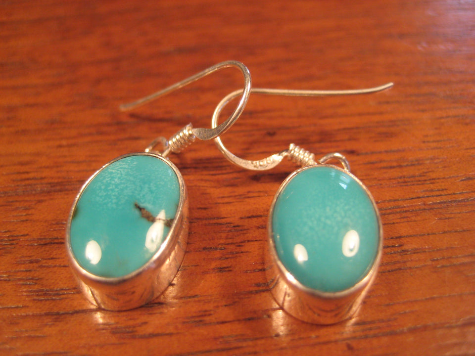 925 Silver Tibetan Turquoise earrings earring jewelry art A468