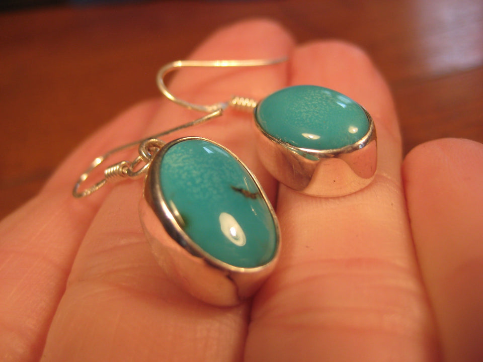 925 Silver Tibetan Turquoise earrings earring jewelry art A468