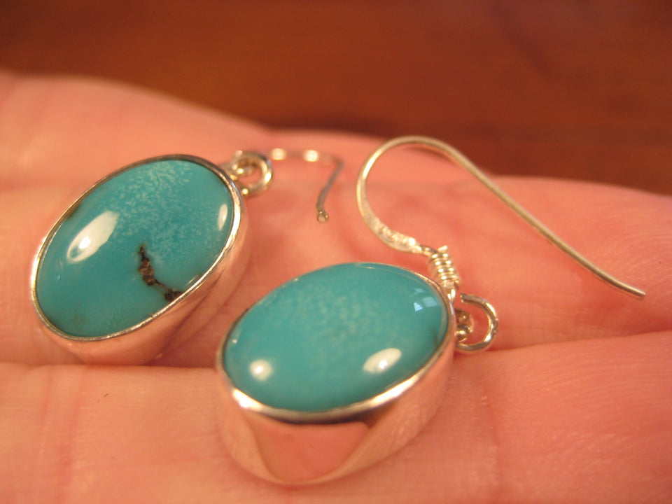 925 Silver Tibetan Turquoise earrings earring jewelry art A468