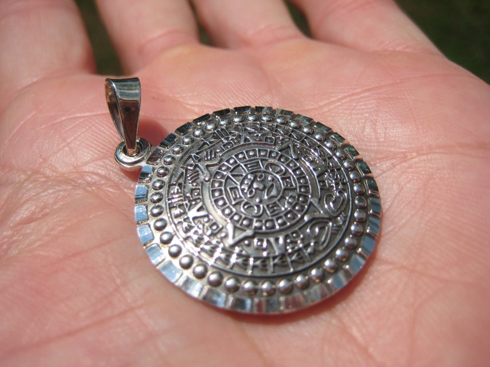 925 Silver Mayan Calendar Taxco Mexico A3744