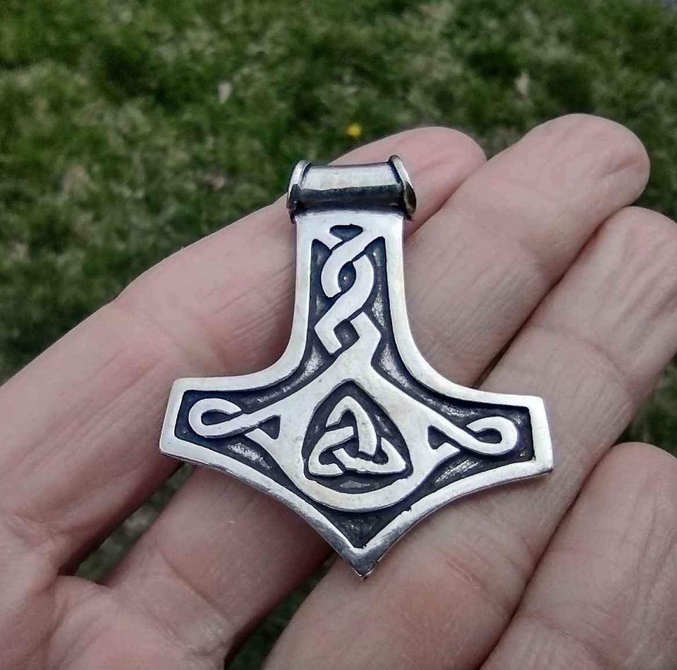925 Silver Thor Hammer Viking Pendant ch533