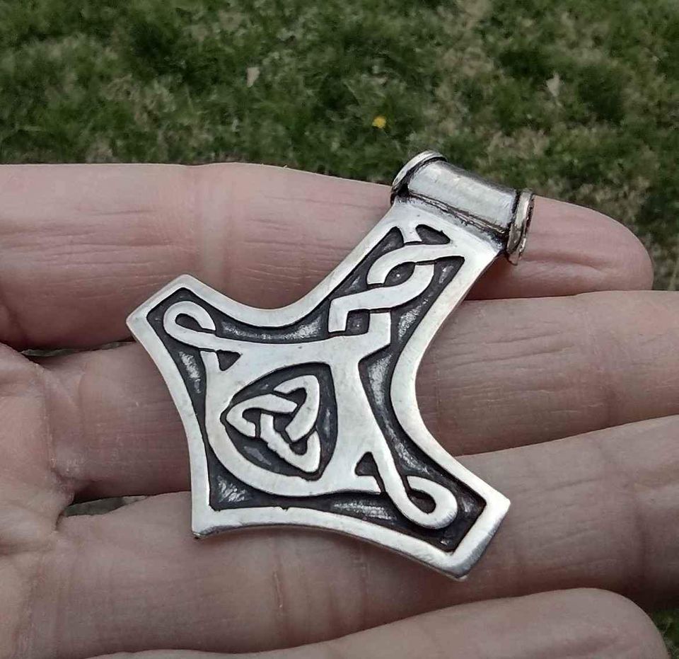 925 Silver Thor Hammer Viking Pendant ch533
