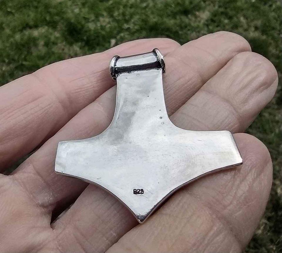 925 Silver Thor Hammer Viking Pendant ch533