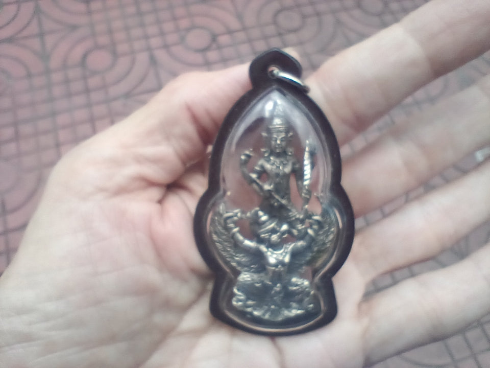 Brass metal Garuda Bird Laxmi amulet pendant Thailand UN835