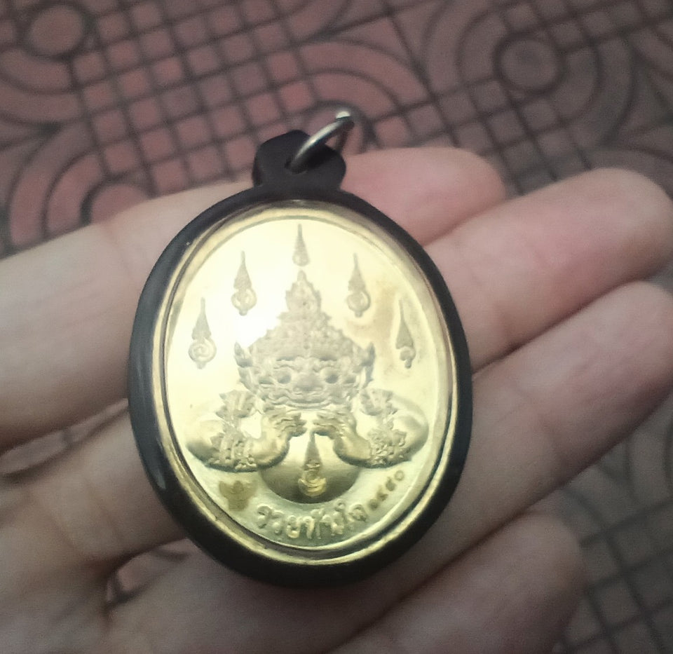 Brass metal Garuda Bird Hanuman amulet pendant Thailand UN573