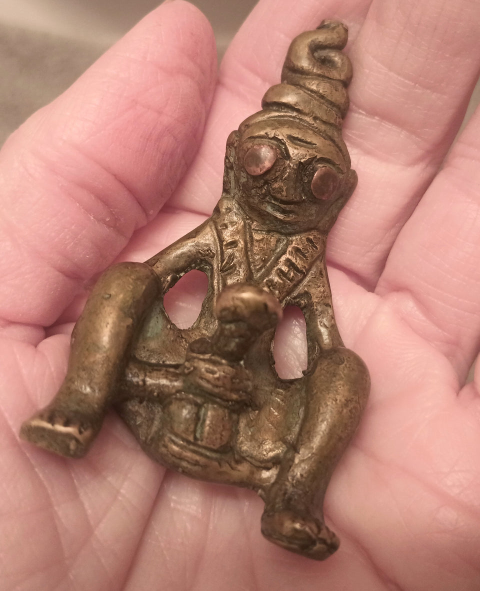 Statue Amulet Man Sitting Nude Bangkok Thailand CH739