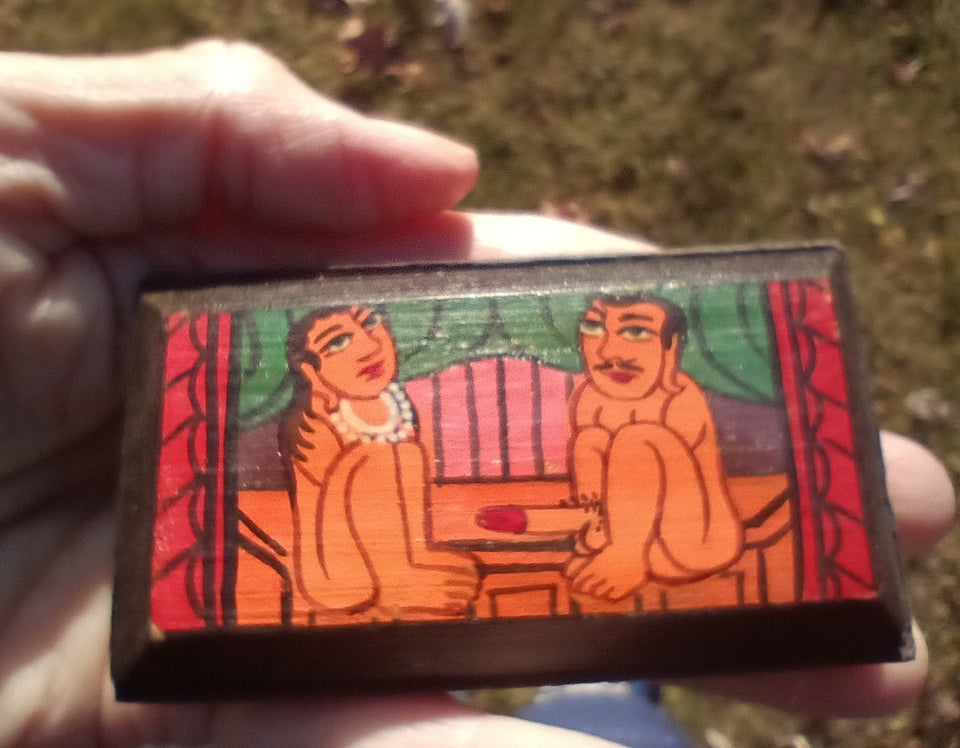 Kama sutra book Nepal sex positions foldable with wood cover CH855
