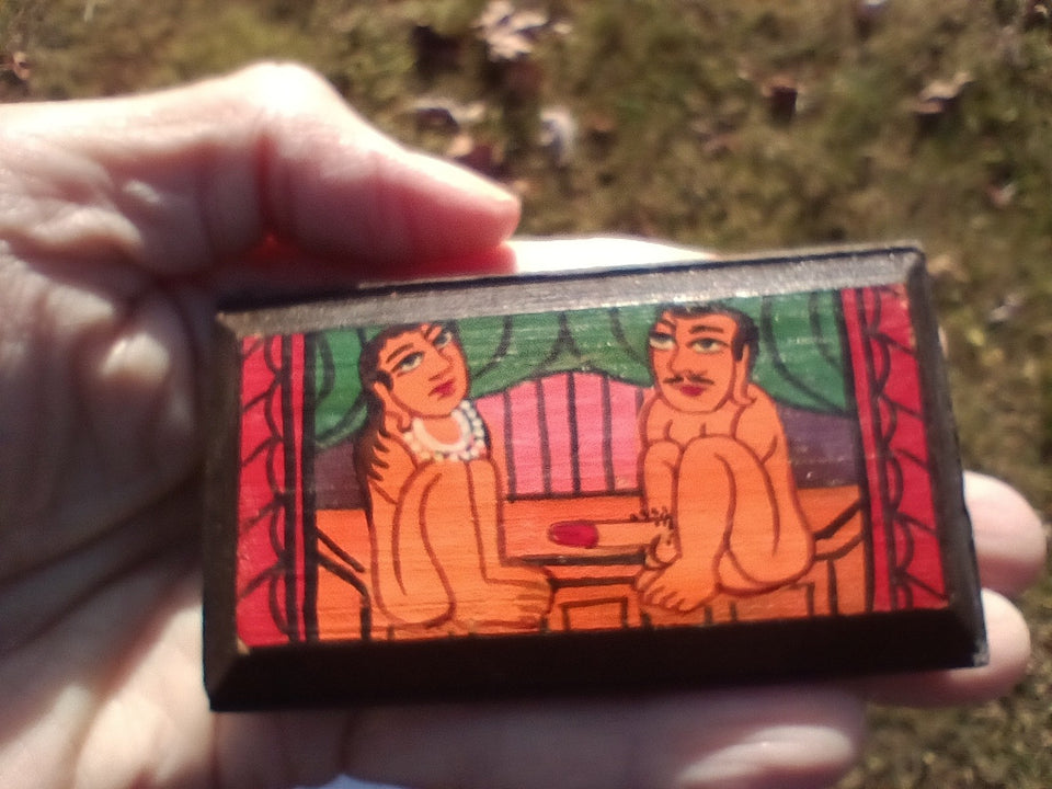 Kama sutra book Nepal sex positions foldable with wood cover CH855