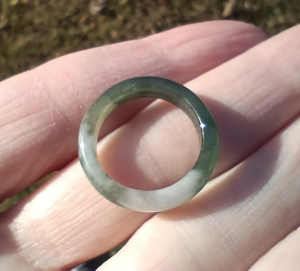 Natural Jade Jade ring Myanmar size 6.5 US CH833