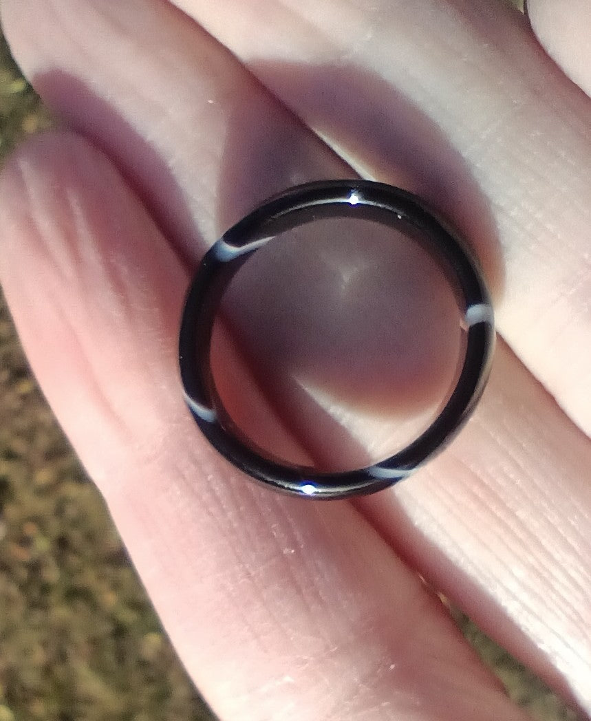 Natural Black Agate ring Thailand size 7 US CH782