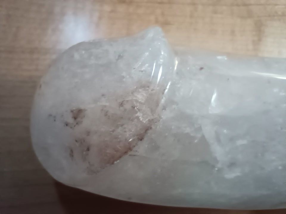 9.5" Natural  Quartz Crystal Stone Phallic Phallus Carving AJ3866