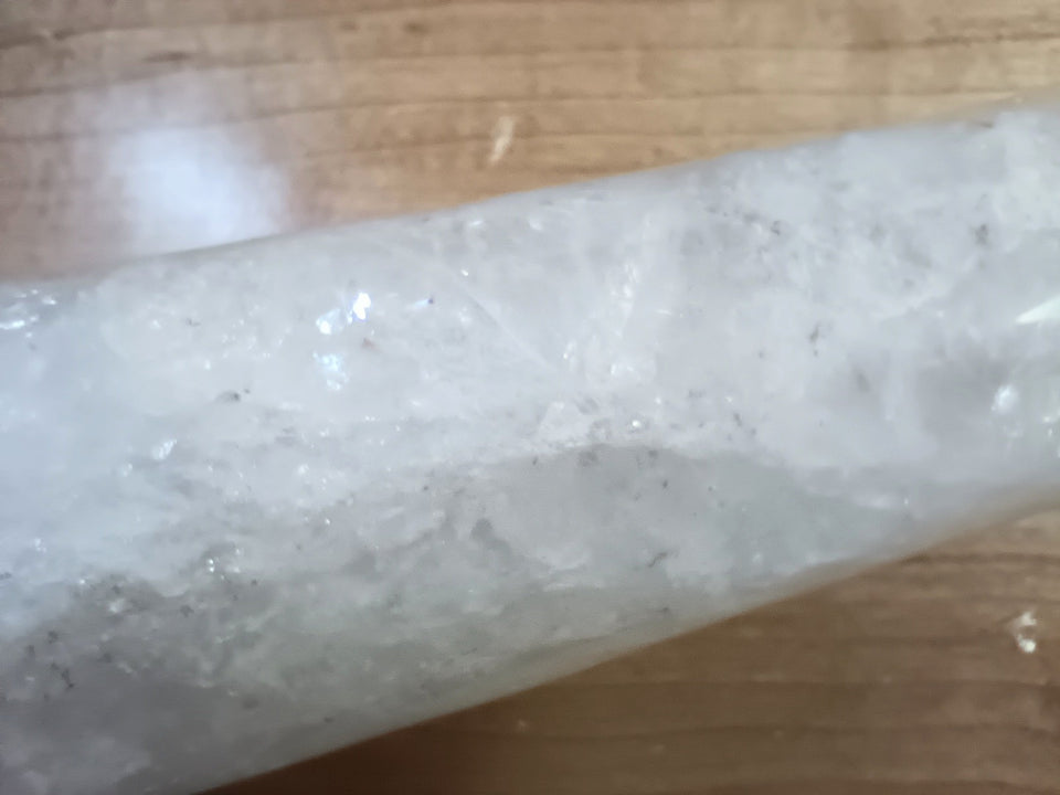 9.5" Natural  Quartz Crystal Stone Phallic Phallus Carving AJ3866