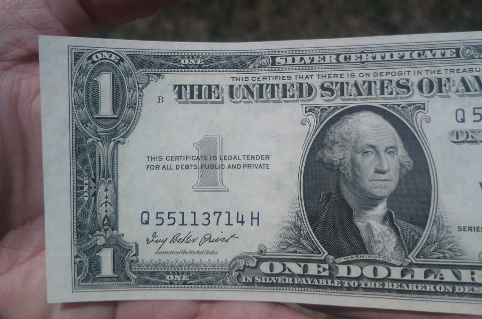 1935 One Dollar Bill Series E Silver Certificate Very Good Condition