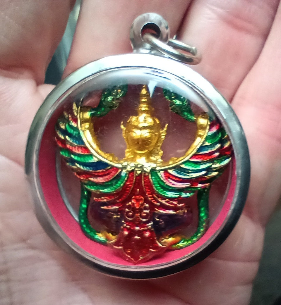 Colorful Garuda Bird Pendant Necklace Thailand CH388