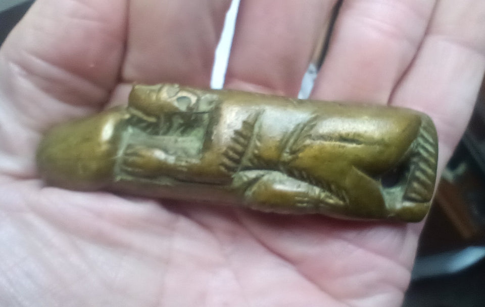 Brass metal Tiger Phallic Statue Thailand Ch572