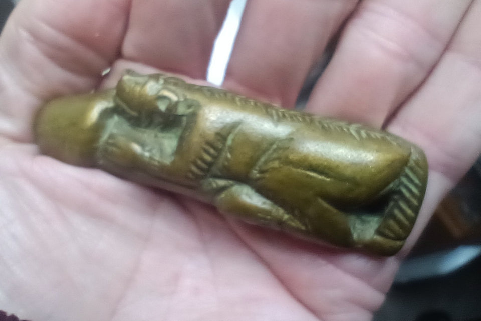 Brass metal Tiger Phallic Statue Thailand Ch572
