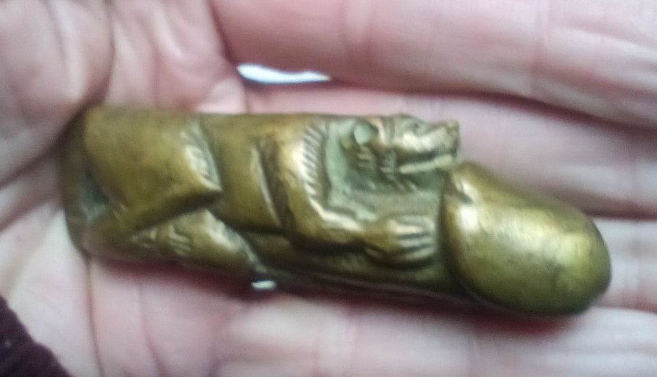 Brass metal Tiger Phallic Statue Thailand Ch572