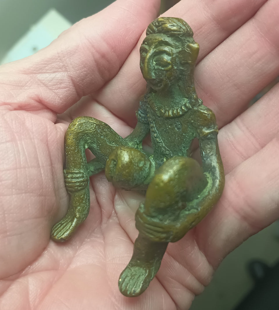 Brass metal Man Phallic Statue Art Thailand Ch374