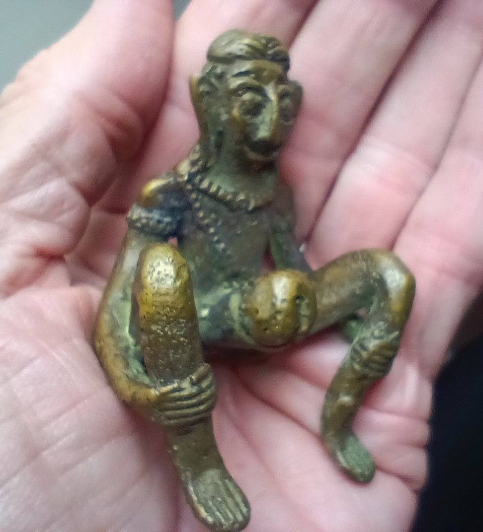 Brass metal Man Phallic Statue Art Thailand Ch374