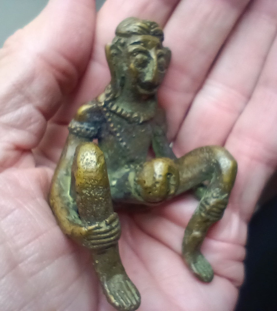 Brass metal Man Phallic Statue Art Thailand Ch374