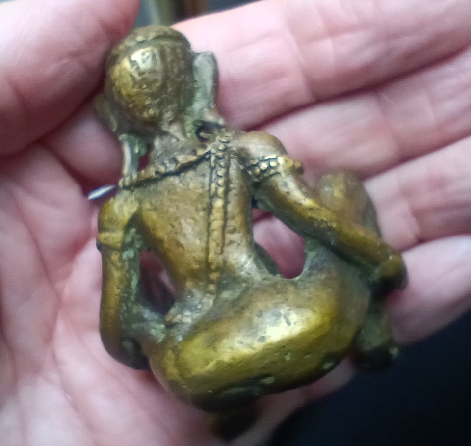 Brass metal Man Phallic Statue Art Thailand Ch374