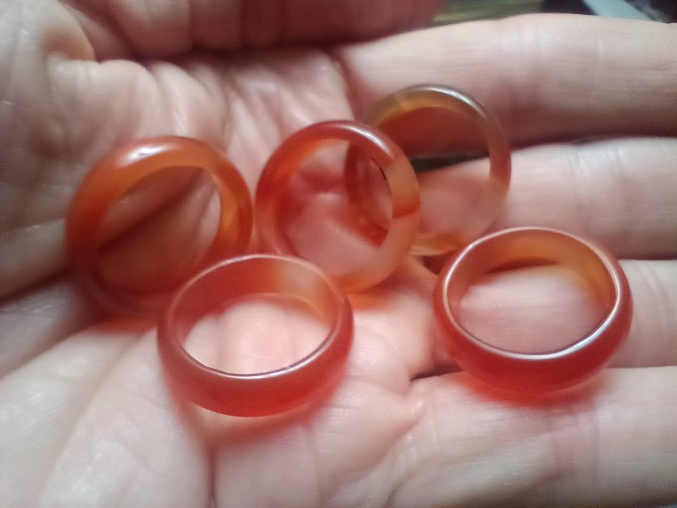 Wholesale set of 5 Agate rings size 7  WS3926