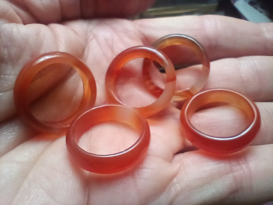 Wholesale set of 5 Agate rings size 7  WS3926