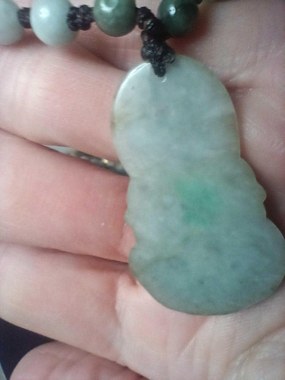 Natural Jade Quan Yin Pendant Necklace Myanmar CH5251