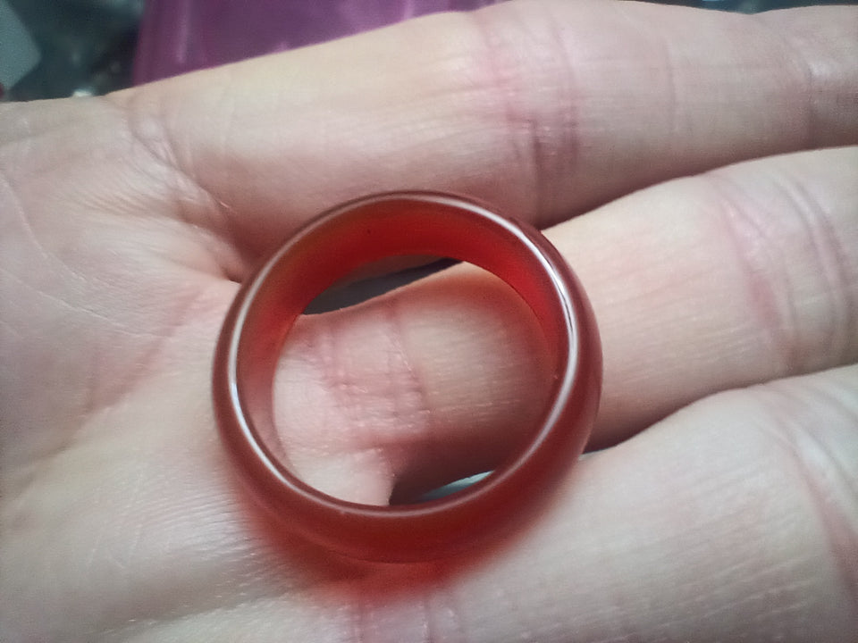 Natural Red Agate Carnelian stome ring Size 7