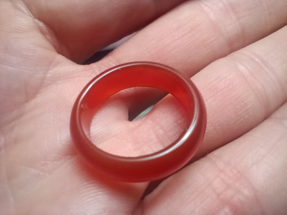 Natural Red Agate Carnelian stome ring Size 7