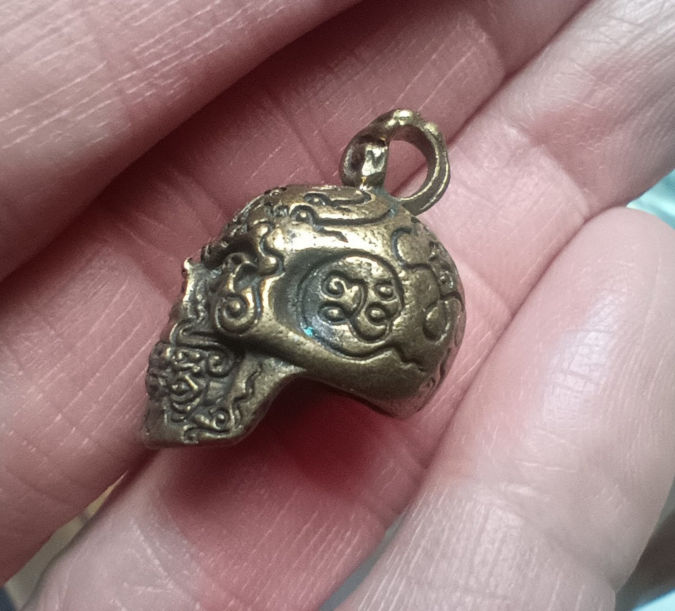 Brass metal skull pendant Thailand