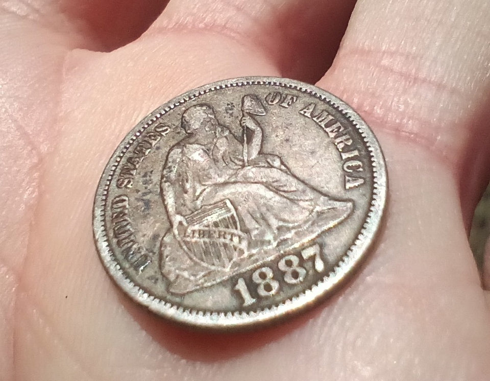 1887 Silver Seated Liberty Dime