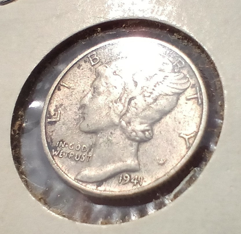 1941 Silver Mercury dime Good  little wear Denver mint