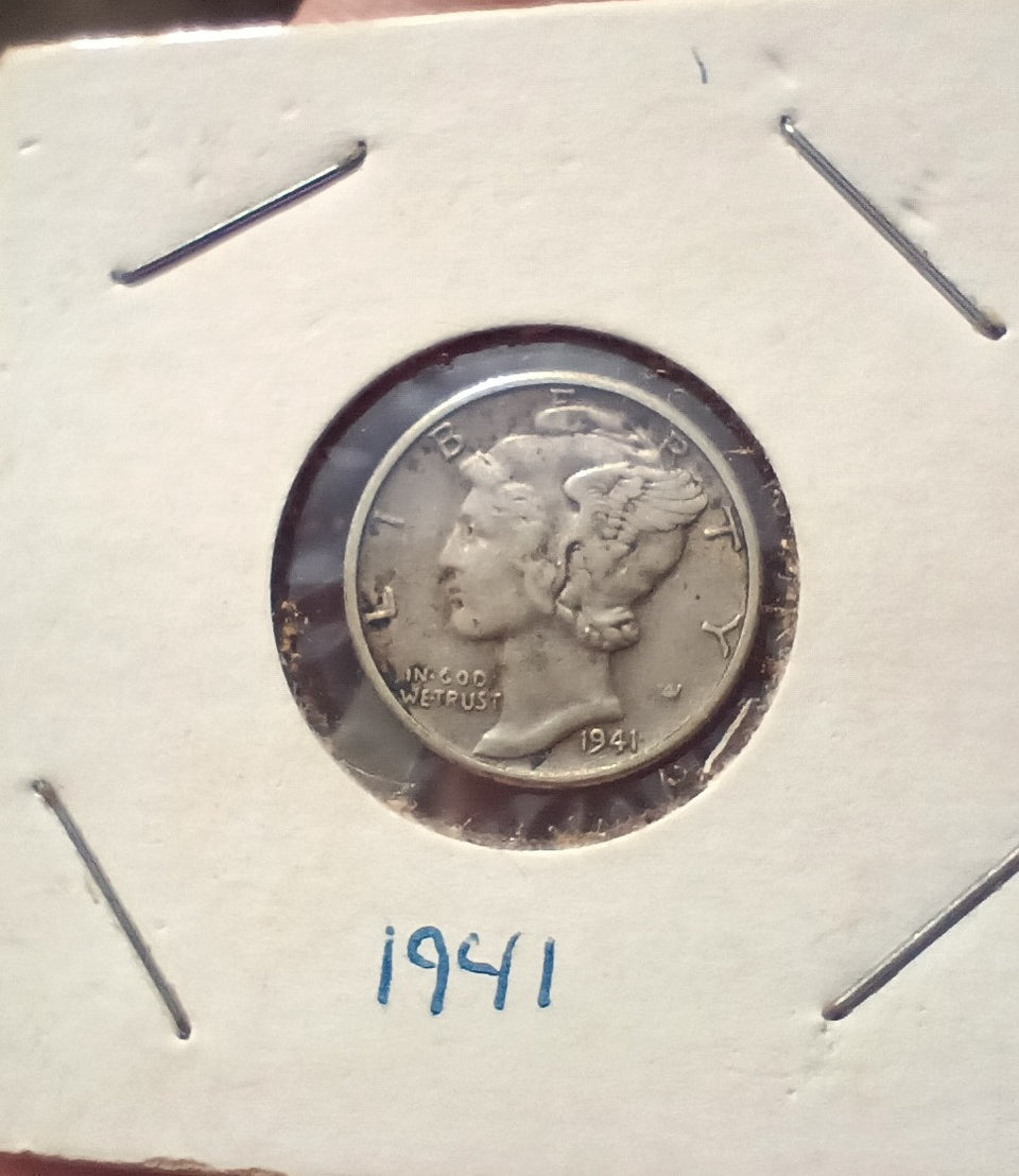 1941 Silver Mercury dime Good  little wear Denver mint