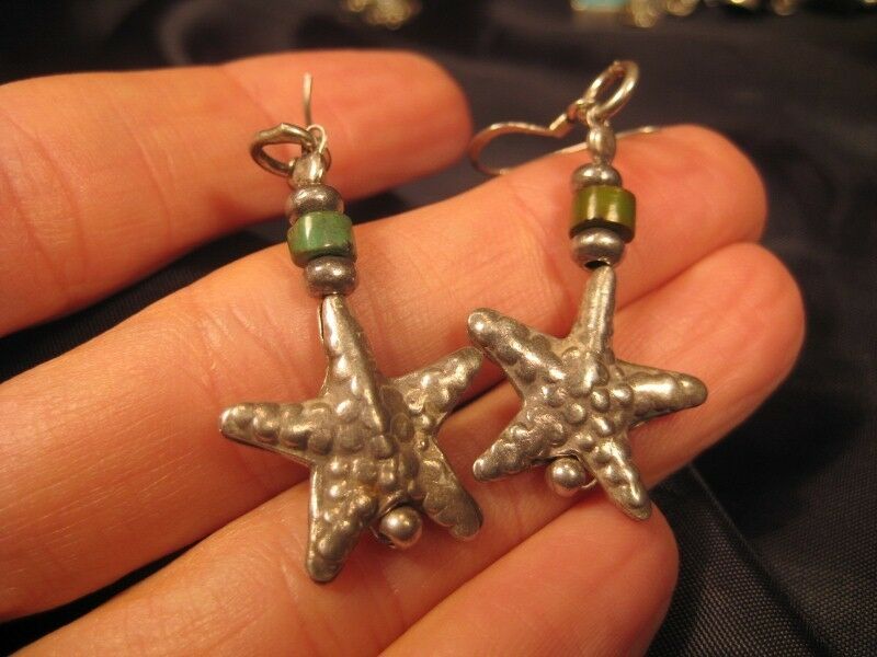 925 Silver starfish earrings Hill Tribe N3755