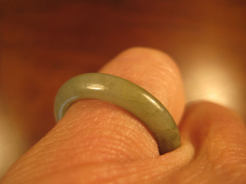 Natural  Jadeite Jade ring stone mineral carving  Size 6.75 US  A2109