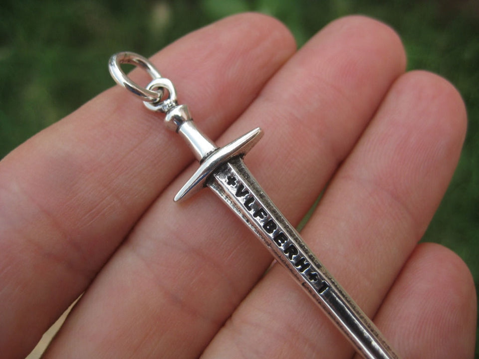 925 Silver Ulfberht Viking Sword Pendant Necklace